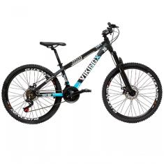 Bicicleta Vikingx Aro 26 Câmbios Importado 21V Aero Preto Azul
