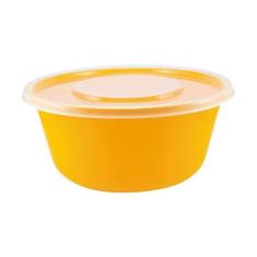 Saladeira em Plástico com Tampa 2,9 l Zeek Linha POP, 4 AMARELO