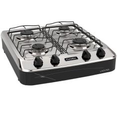 Fogão de Mesa a Gás 4 Bocas Esmaltec Laguna 4 Bocas 4027 Preto, Sem Vo
