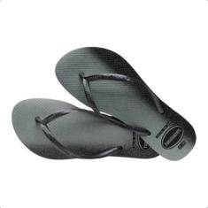 Chinelo Havaianas Feminino, Slim Gloss 39/0 Preto, Havaianas