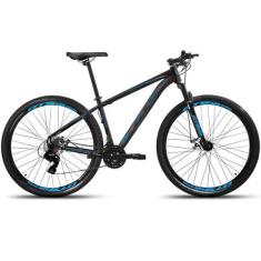Bicicleta Aro 29 Gts Feel Glx 24 Marchas Freios A Disco, Preto, Azul, 