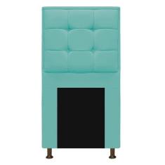 Cabeceira Copenhague 90 Cm Solteiro Suede Azul Tiffany