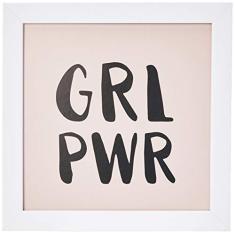Arte Maníacos Quadro Decorativo Grl Pwr - 46x32,5cm (Moldura em laca branca)
