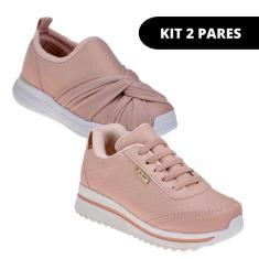Kit 2 Tênis Infantil Sapatenis Feminino Menina Escolar-Feminino