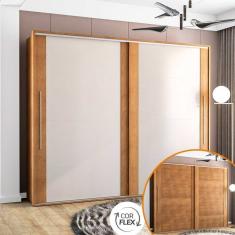 Guarda-Roupa Sevilha 2 Portas de Correr Freijó/Off White