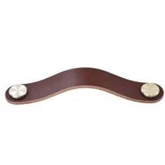 Estilo puxadores de móveis de cozinha armário puxa armário armário maçanetas de gaveta de couro prata, brown96mm, 304 prata