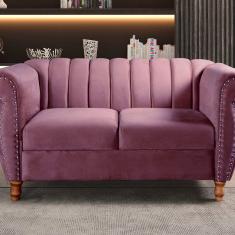 Namoradeira Realeza Sofá Chesterfield Decoração Sala Recepção Estilo Retrô Roxo