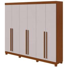 Guarda-Roupas Casal Bertha 6 Portas 6 Gavetas sem Espelho com Pés- Lop