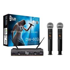 Microfone s/ fio Profissional Dylan  Multi frequencia -- Duplo (2 bast