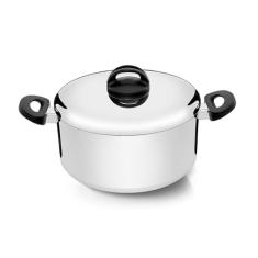 Panela Caçarola Polida de 3,2L de 20cm, Cor Prata, Linha Eterna, Nigro.