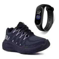 Tenis Infantil De Amarrar Meninos Leve Desenhos LIGHT + Relogio - CALC