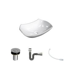 Kit Cuba L42 C/Válvula Click 1``B (2,6cm) + Sifão Cromado + Flexível