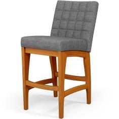 Banqueta Baixa Cozinha Bancada L02 Cinza Escuro