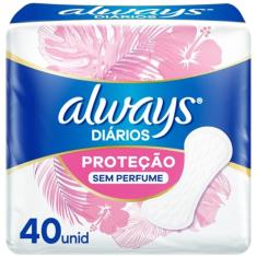 Protetor Diário Always Sem Perfume - 40 unidades