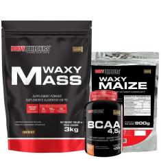 Waxy mass 3kg+Waxy Maize 800g+Bcaa 4,5 100g - Bodybuilders-Unissex