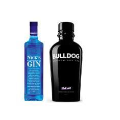 Kit Gin Bulldog 750ml e Nick's London Dry 1L