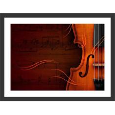 Quadro Decorativo Instrumento Violino Decorações Com Moldura - Vital Q