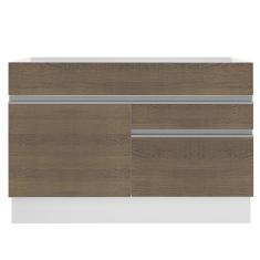 Balcão de Pia Glamy 1 Porta 2 Gavetas Branco e Rustic Madesa