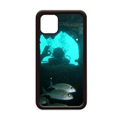 Capa para iPhone 12 Pro Max com imagem natural de peixes de oceano para Apple Mini Mobile Case