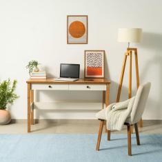 Escrivaninha 120cm 2 Gavetas Ananda CabeCasa MadeiraMadeira Branco/Mel