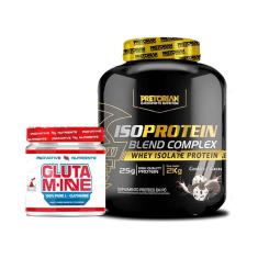 Kit Iso Protein Blend Complex 2kg - Pretorian + Glutamina 100% Pure 300g - Innovative Nutrients-Unissex