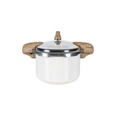 Panela de Pressão Brinox revestimento antiaderente cerâmico e fundo de indução Ceramic Life Pressure 5,4L Ø22cm Vanilla