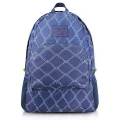 Mochila Dobrável Para Viagem Estampa Listrada Jacki Design Azul