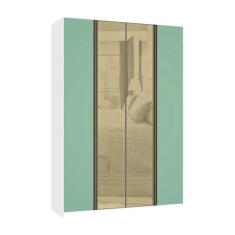 Guarda Roupa 4 Portas 3 Gavetas 159,2 cm com Vidro Reflecta Bronze Pri