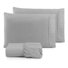 Jogo De Lençol Cama Queen 3 Peças Percal 600 Fios Ponto Palito - Calla
