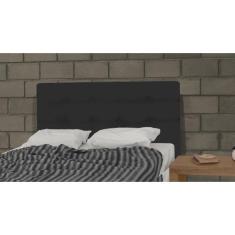 Cabeceira Solteiro 90cm Para Cama Box Luna Suede Preto - DS Móveis