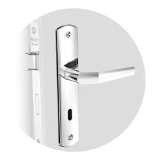 Fechadura Popline Reta Interna Cromado Porta Soprano Inox