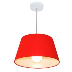 Lustre Pendente Cone Vivare Md-4039 Cúpula Em Tecido 21/40x30