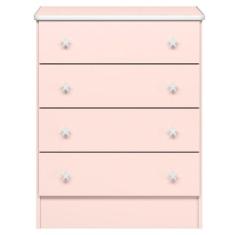 Cômoda Infantil 4 Gavetas MDP Doce Mel - Qmovi, Rosa