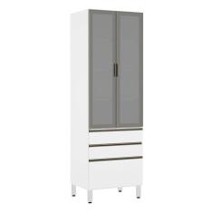 Paneleiro Torre 70Cm Prata Pérola Branco