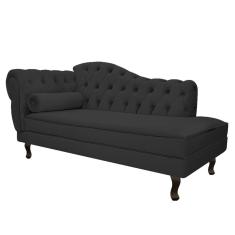 Diva Recamier Diana 130cm Lado Direito Corano - Adj Decor Cor Preto