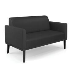 Sofá Namoradeira Base De Madeira Fixa Preto Marisa Corino D03 - D\'rossi Cor Preto