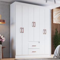 Guarda-roupa 30206 6 Portas 2 Gavetas Rivera Branco