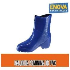 Bota De Borracha Tipo Galocha Feminina Ideal Para Limpeza Impermeável 
