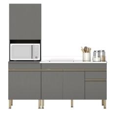 Paneleiro E Balcão Gabinete Com Pia 150cm Lina Z06 Gris - Mpozenato