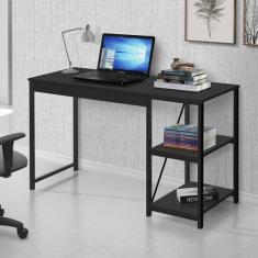 Escrivaninha Mesa Escritório Office 120cm 2 Prateleiras Pietra Yescasa