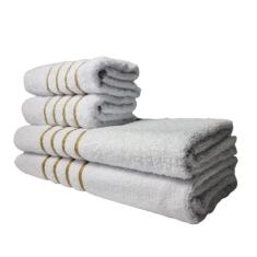 2 Jogos De 4 Toalhas 4 Banho 4 Rosto Montreal 100% Algodão Branco