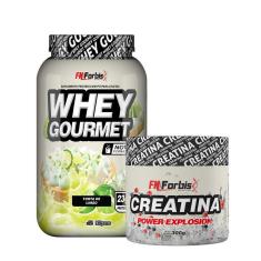 Kit Whey Protein Gourmet Pote 907g + Creatina Power Explosion Sem Sabor 300g - FN Forbis Nutrition-Unissex