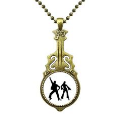 DIYthinker Colar de dança esportiva com pingente de música de guitarra antiga