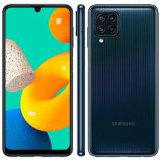 Smartphone Samsung Galaxy M32 Preto 128GB, 6GB RAM, Câmera Quádrupla, Selfie de 20MP, Tela Infinita de 6.4" de 90Hz, Octa Core e Bateria de 5000mAh