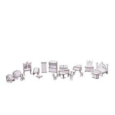 Kit Casinha Bonecas Decorativa Mirian 21 Moveis S+B - Darama