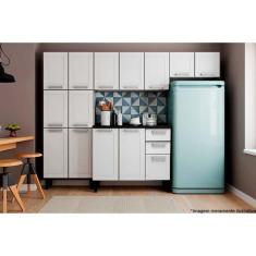 Cozinha Completa Múltipla 4 Peças (2 Armários + 1 Balcão + 1 Paneleiro) C4p84 Branco - Bertolini