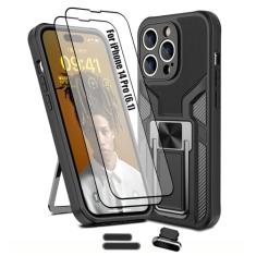 LMDAMZ Compatível com Apple iPhone 14 Pro, anti-queda resistente grau militar à prova de choque capa de suporte proteção dupla (TPU+PC) capa de telefone magnética sólida e durável, adequada para 6,1