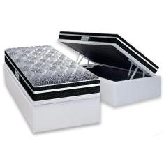Cama Box Baú Solteiro: Colchão Ortopédico Probel D33/EP ProDormir Advanced Tech1500 Plus + Base CRC Courano White(88x188)