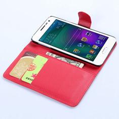 Capa para Samsung Galaxy A3 (2015) – Capa flip carteira de couro PU para Samsung Galaxy A3 (2015), capa de proteção de telefone estilo empresarial, capa com [compartimentos para dinheiro e cartão]
