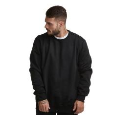 Moletom Flanelado Fechado Careca Preto Liso 100% Algodão - Di Nuevo, G